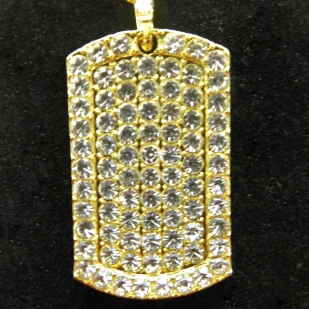 Crystal Dog Tag Pendant - Picture 4 of 6